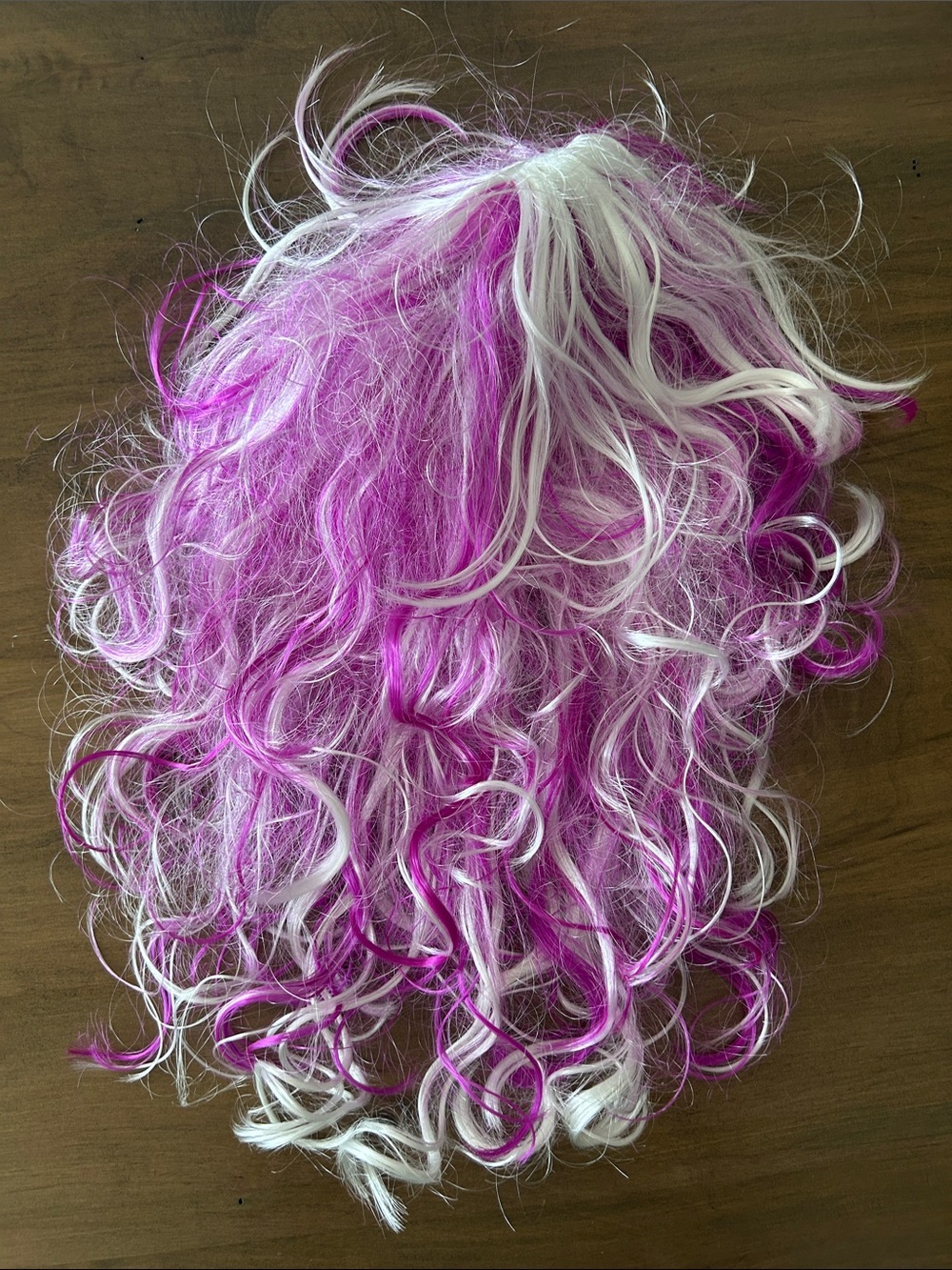 Purple & White Curly Women’s Hairpiece Wig